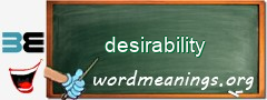 WordMeaning blackboard for desirability